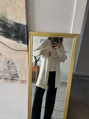 Long Cream Women's Cardigan